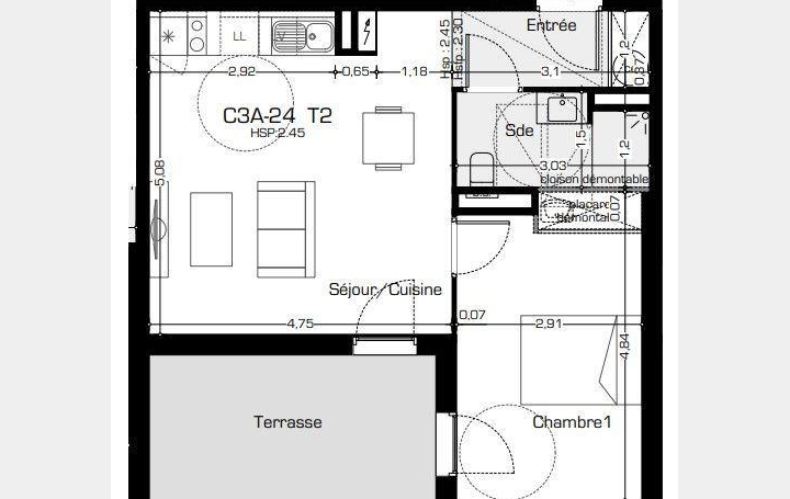 Réseau Immo-diffusion : Appartement P2  BEZIERS  45 m2 164 200 € 